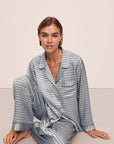 Inez Washable Silk Printed Long PJ Set