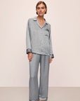 Inez Washable Silk Printed Long PJ Set