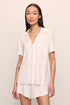 Model is wearing Gisele TENCEL™ Modal Rib Relaxed Short PJ Set in White