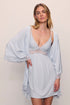 Model wears Mariana TENCEL™ Modal Robe in Ice Blue.