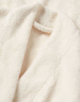 Detail image fabric and lining of Renew Plush Robe in ivory