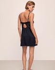 Back image of model wearing Lara TENCEL™ Modal Slip in black