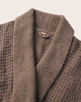 detail shot of Recycled Boucle Waffle Robe in Deep Taupe