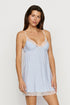 Model is wearing Isla TENCEL™ Modal Slip in Regatta Stripe Summer Blue/Whi