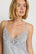 Model is wearing Washable Silk with Lace Embroidery Short Slip in Powder Blue