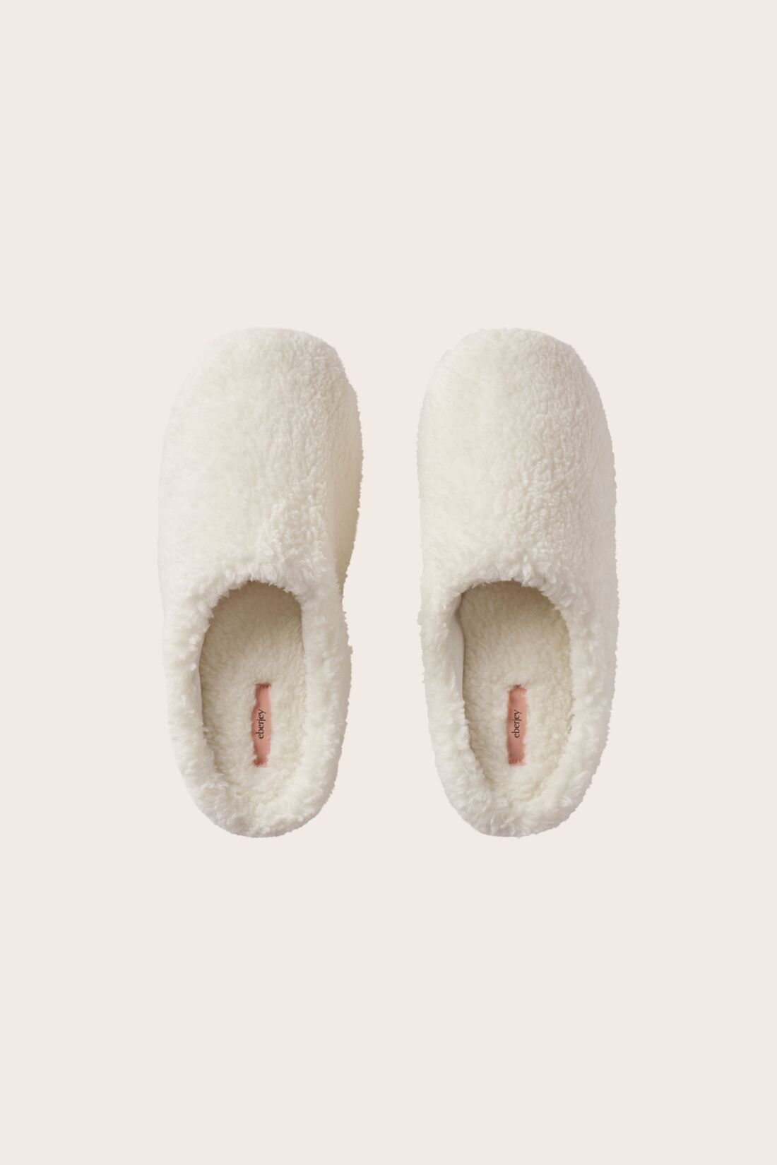Image of sherpa slippers in ivory