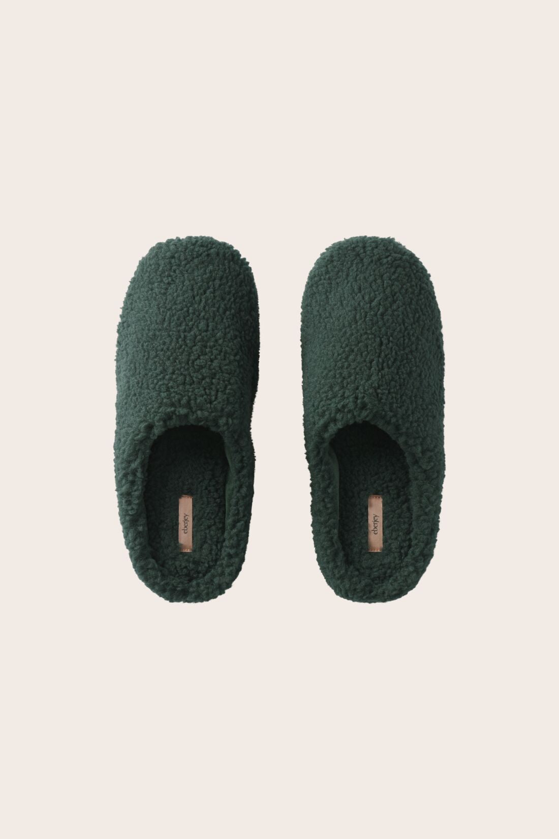 Image of sherpa slippers in pine