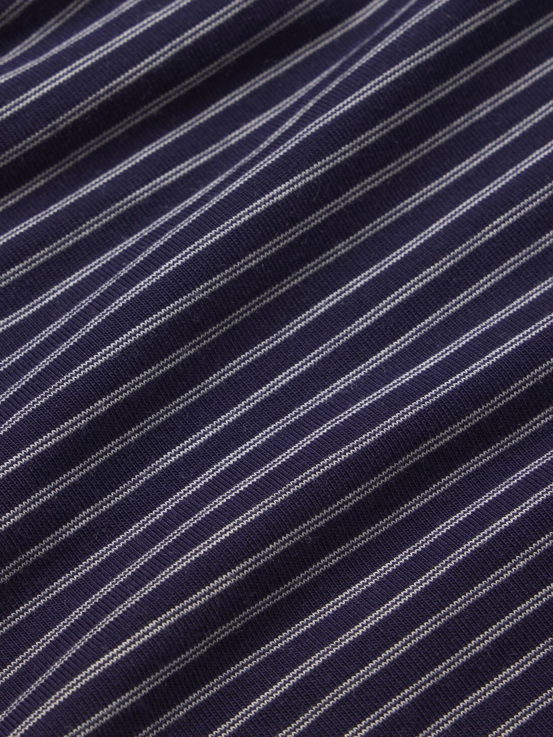 Image of Duo Stripe True Navy/Ivory fabric and print detail.