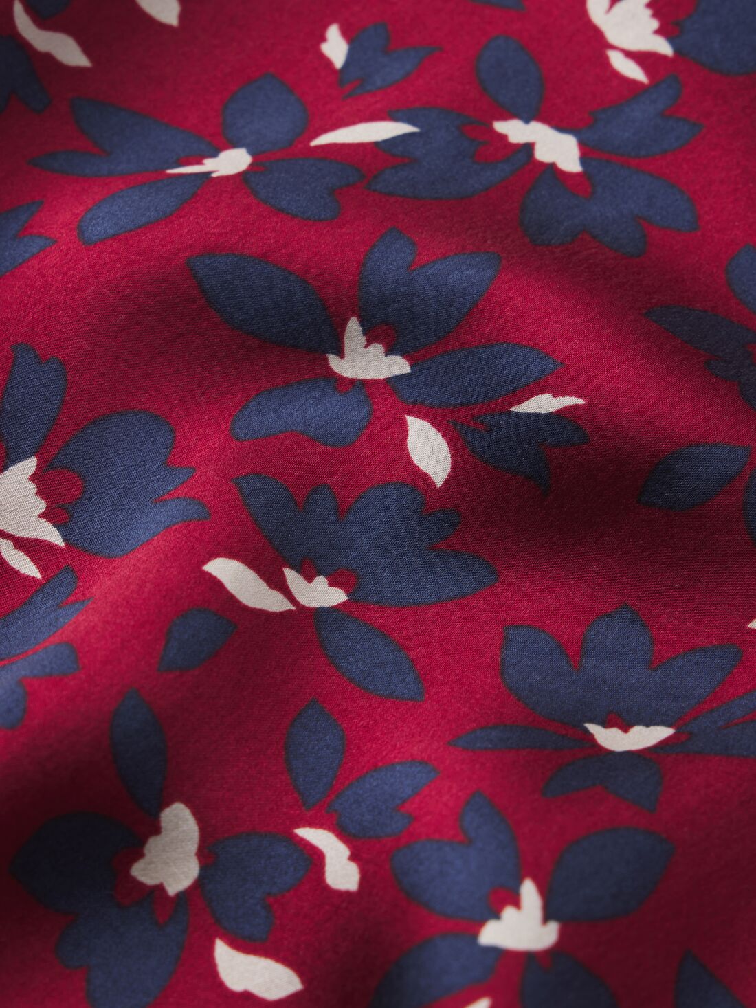 Image of Winter Bloom Cabernet/Navy fabric and print detail