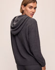 Model in Recycled Boucle Women's Hoodie and Jogger in Graphite