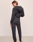 Model in Recycled Boucle Women's Hoodie and Jogger in Graphite