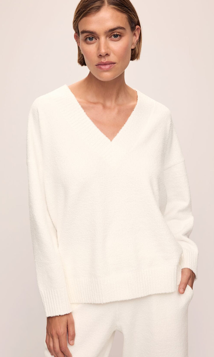Eberjey Cozy Ivory Crew Pullover