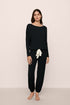 Model Is Wearing Gisele Slouchy Set In Black/Ivory