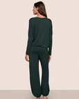 Model is wearing Gisele TENCEL™ Modal Slouchy PJ Set  in Pine/Ivory