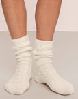 Model in Cozy Socks in Ivory.