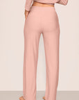 Model wearing softest sweats Straight leg Pant in Velvet Pink