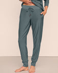 Model is wearing Softest Sweats Jogger in Stone Blue