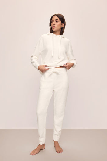 Eberjey Recycled Boucle V-Neck Sweater - Ivory