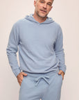 Model in Recycled Boucle Men's Hoodie in Wedgewood