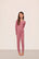 Model is wearing Kids TENCEL™ Modal Unisex Long PJ Set  in  Berry Blush/Ivory
