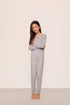 Model is wearing Kids Printed TENCEL™ Modal Unisex Long PJ Set  in  Geo