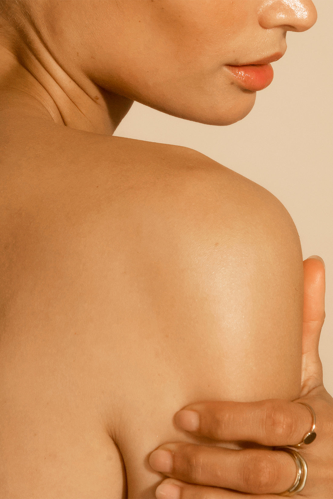 Image of model using True Botanicals body butter