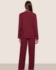 Model is wearing Gisele TENCEL™ Modal Long PJ Set  in Bordeaux/Ivory