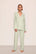 Model is wearing Gisele TENCEL™ Modal Long PJ Set  in Mint Cream/Ivory