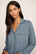 Model is wearing Gisele TENCEL™ Modal Long PJ Set in Moonlight Blue/Navy