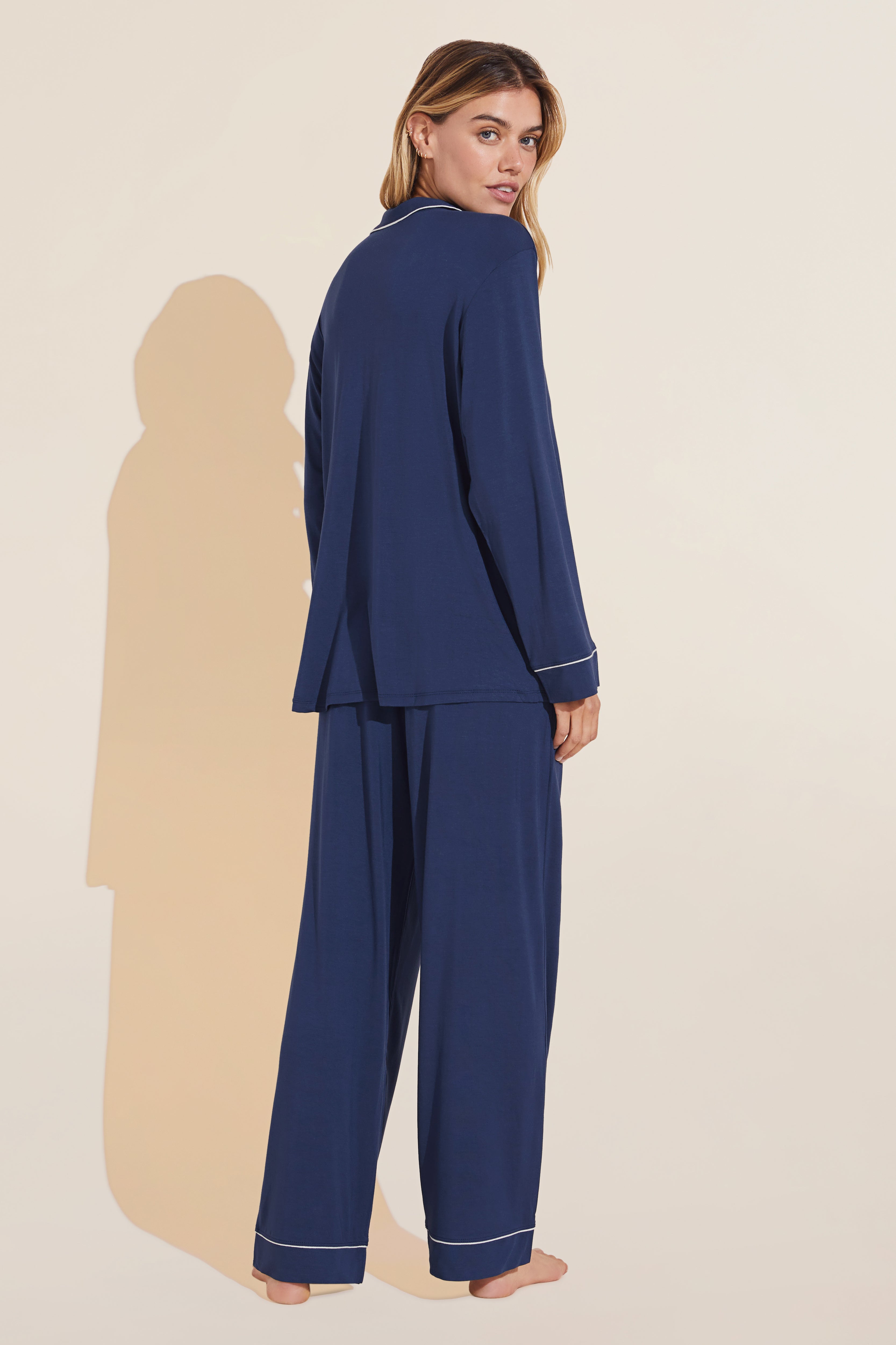 EBERJEY + NET SUSTAIN Gisele piped stretch-TENCEL™ Modal pajama set