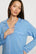 Model is wearing Gisele TENCEL™ Modal Long PJ Set in Summer Blue/White