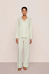 Model is wearing Gisele TENCEL™ Modal Long PJ Set  in Seafoam/Ivory