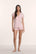 Model is wearing Gisele TENCEL™ Modal Shortie Short PJ Set in Pale Pink/Fig