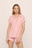 Model is wearing Frida TENCEL™ Modal Shortie Short PJ Set in  Silver Pink/Ivory