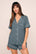 Model is wearing Gisele TENCEL™ Modal Relaxed Short PJ Set  in  Stone Blue/Ivory