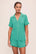 Model is wearing Gisele TENCEL™ Modal Relaxed Short PJ Set in  Oasis Green/White