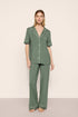 Model is wearing Gisele TENCEL™ Modal Short Sleeve & Pant PJ Set  in  Desert Sage/Ivory