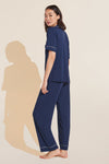 Gisele TENCEL™ Modal Short Sleeve & Pant PJ Set - Navy/Ivory