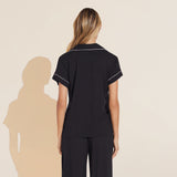 Eberjey Gisele TENCEL™ Modal Short Sleeve Cropped PJ Set - Black/Sorbet Pink