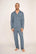 Model is wearing William TENCEL™ Modal Long PJ Set in Moonlight Blue/Navy