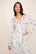 Model is wearing Gisele Printed TENCEL™ Modal Long PJ Set in Nordic Nights Lightblue/Deepcl