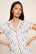 Model is wearing Gisele Printed TENCEL™ Modal Shortie Short PJ Set in Nordic Nights Lightblue/Deepcl