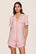Model is wearing Gisele Printed TENCEL™ Modal Relaxed Short PJ Set  in Duo Stripe Hollyred/Hollyred