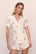 Model is wearing Gisele Printed TENCEL™ Modal Relaxed Short PJ Set in  Floral Bloom Ivy/Vanilla Cream