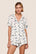 Model is wearing Gisele Printed TENCEL™ Modal Relaxed Short PJ Set  in Ski Chalet Ivory/Pine