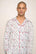 Model is wearing William Printed TENCEL™ Modal Long PJ Set in Nordic Nights Lightblue/Deepcl