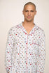 Model is wearing William Printed TENCEL™ Modal Long PJ Set in Nordic Nights Lightblue/Deepcl