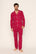 Model is wearing William Printed TENCEL™ Modal Long PJ Set in Winter Skating Holly Red/Ivory