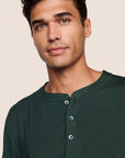 Model is wearing Henry TENCEL™ Modal Long PJ Set  in Pine