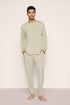 Model is wearing Henry TENCEL™ Modal Long PJ Set  in  Sandstone